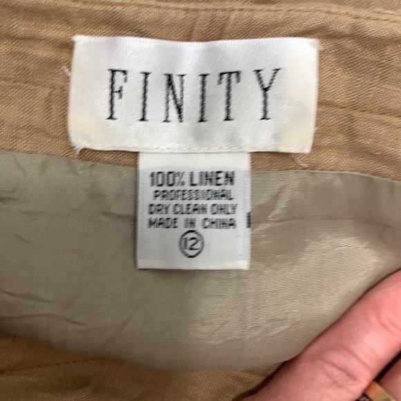 Vintage Finity Woman’s Tan Linen Skirt‎ - size 12 - Picture 5 of 5